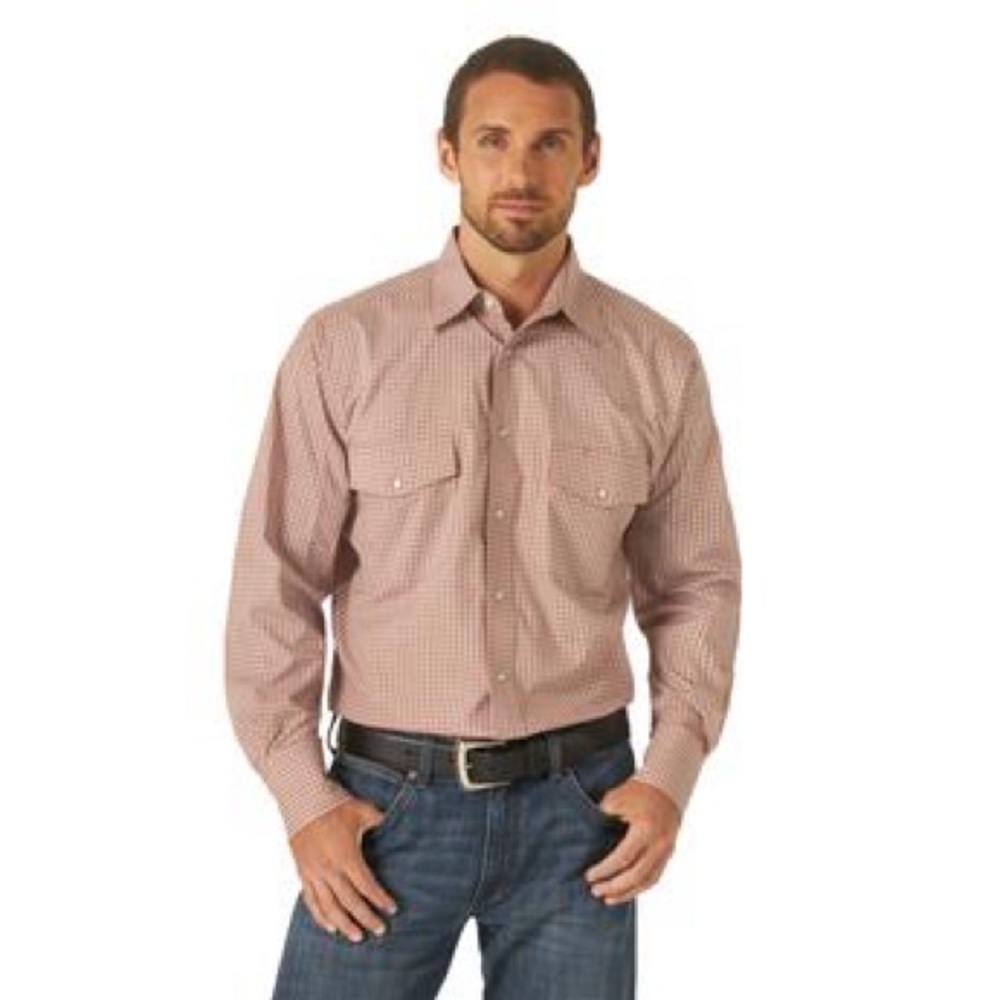 Wrangler Western Style Long Sleeve Button Down Shirt